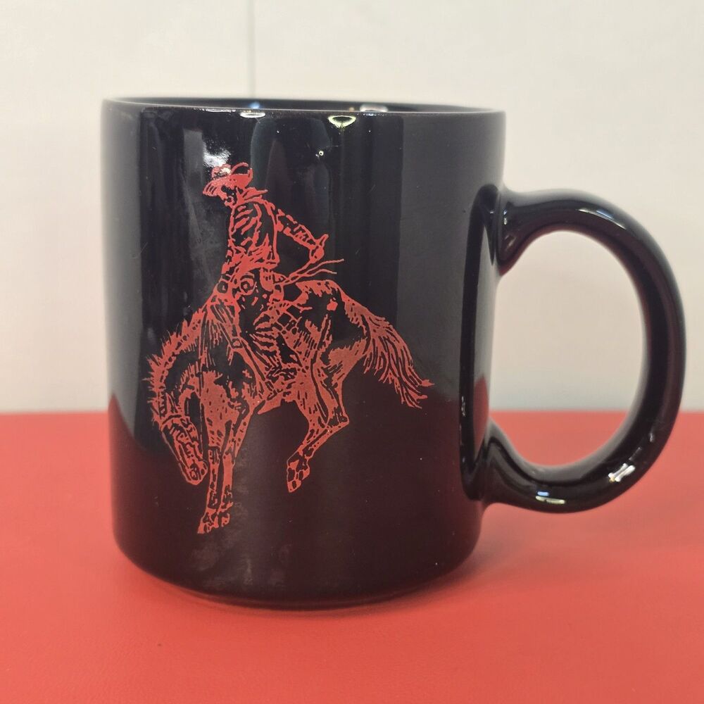 Vintage 1990’s Marlboro Coffee Mug Cup Drinking Cup w/ Red Cowboy Rodeo Horse